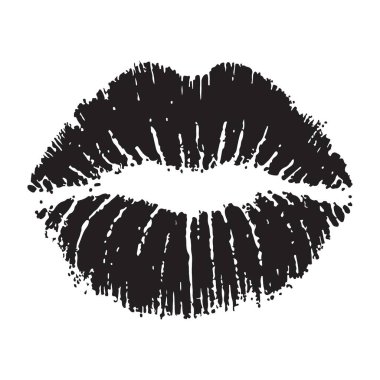 Bu vektör grafiğinde siyah bir ruj izi var. Romantik tasarımlar, Sevgililer Günü kartları ya da projelerinize biraz cazibe katmak için mükemmel. Detaylı doku gerçekçi bir görünüm veriyor..