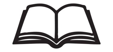 Bu silüet çizimi basit, açık bir kitap gösteriyor. Okuma, öğrenme ya da edebiyatı temsil etmek için mükemmel. Eğitim materyalleri, web siteleri ve kitapla ilgili tasarım için idealdir..
