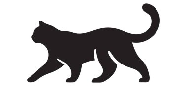 Zarif bir kedi yürüyüşünün silüeti, kedi zarafeti ve cazibesi gerektiren tasarımlar için ideal. Bu vektör grafiği hayvanlarla ilgili projeler için mükemmeldir.