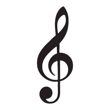 Üçlü anahtarın zamansız vektör çizimi. Müzik öğretmenleri, besteciler ve müzikal eğitim ve tasarım ile ilgilenen herkes için gerekli. Çeşitli projelerde kullanılabilir..