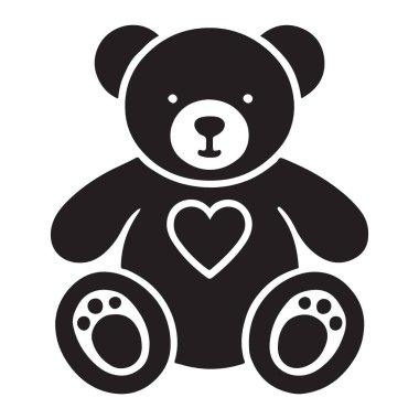 Kalp tasarımı olan tatlı bir oyuncak ayı silueti. Sevgi göstermek ve tasarımlarını ön plana çıkarmak için ideal. Bu sevimli vektör simgesini şimdi al!