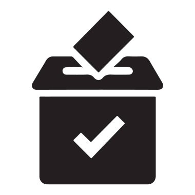 Bu siyah-beyaz illüstrasyonda, demokratik seçim sürecini ve vatandaşların katılımının önemini temsil eden bir oy sandığı yer alıyor..