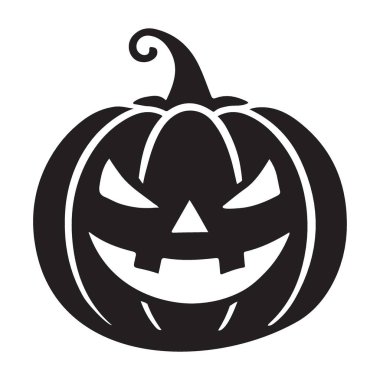 Cadılar Bayramı balkabağının vektör çizimi. Ürkütücü bir balkabağı suratlı. Cadılar Bayramı temalı tasarımlar ve dekorasyonlar için mükemmel..