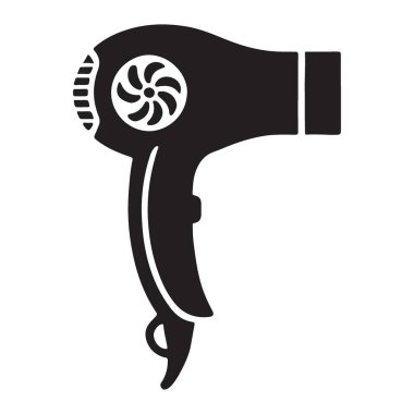 Siyah saç kurutma makinesinin şık bir tasviri güzellik salonu pazarlama malzemeleri ya da web sitesi grafiklerinde kullanılmak için mükemmel. Bu resim şeffaf.