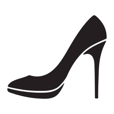 Stiletto topuklu ayakkabının vektör siluet görüntüsü, herhangi bir moda tasarımı, markalaşma veya yaratıcı proje için mükemmel. Ayakkabı sevenler için bir grafik olmalı.