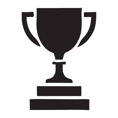 Klasik kupa ikonu çizimi. Kazanç, şampiyonluk ve spor ve diğer yarışmalarda başarı için ideal.