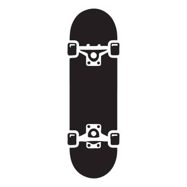 Basit, çarpıcı bir kaykay tasviri. Kaykay meraklıları, sporla ilgili projeler ya da tasarımlarınıza havalı, kentsel bir hava katmak için mükemmel..