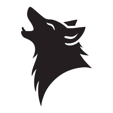 Bir kurt ulumasının zarif siyah silueti. Doğa aşıkları ve vahşi doğaya çekilenler için mükemmel. Vahşi doğanın özünü yansıtan çarpıcı bir görüntü..