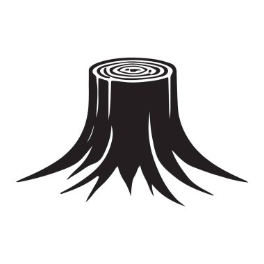 Ayrıntılı ağaç kütüğünün yüksek kaliteli siluet vektör çizimi. Ekolojik temalar ve sanatsal tasarımlar için mükemmel. Ölçeklenebilir vektör herhangi bir boyutta netlik sağlar.