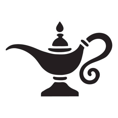 Rafine cin lamba vektör çizimi. Sihir, fantezi hikayeleri ve Orta Doğu folkloruyla ilgili projeler için ideal. Tasarımlarını bu ikonik lambanın cazibesiyle güçlendir.