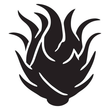 Bir ejderha meyvesinin ayrıntılı siluet vektör çizimi, tropikal temalar, egzotik meyve tasarımları ve sağlıklı beslenme içeriği için mükemmel. Yazdırma ve dijital projeler için ideal.