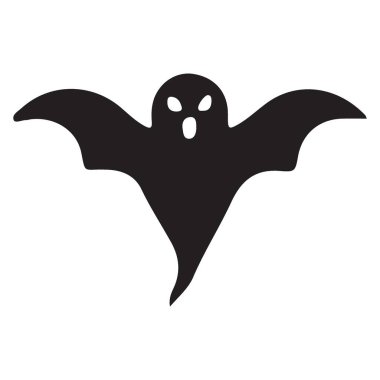 Ürkütücü bir hayaletin silüeti. Cadılar Bayramı temalı tasarımlar için mükemmel. Projelerinize doğaüstü bir dokunuş eklemek için bu vektörü kullanın.