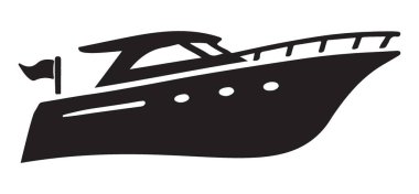 Bu lüks yat siluetiyle açık denizin cazibesini keşfedin. Bu vektör çizimi seyahat maceralarını resmetmek için idealdir.