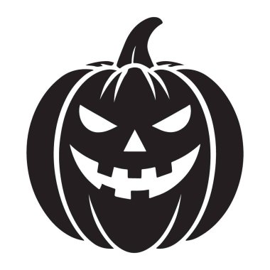 Cadılar Bayramı Jack O Lantern korkunç bir balkabağının silüeti. Cadılar Bayramı tasarımları, parti davetleri ve vektör grafik tasarımı ihtiyaçları için kullan