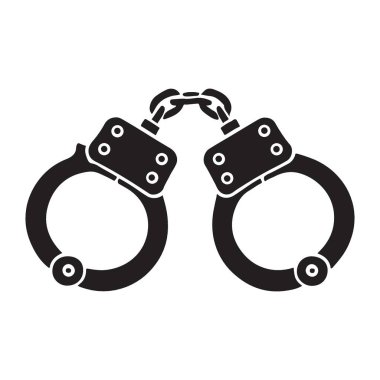 Kelepçelerin vektör çizimi, kolluk kuvvetlerini, adaleti, suçu veya güvenliği temsil etmek için mükemmel. Bu ayrıntılı siluet tasarımı herhangi bir projeye profesyonel bir dokunuş ekler.