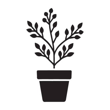 Basit bir saksı bitkisinin tasarımı, tasarım projelerine hayat ve dekor eklemek. Botanik temalar için mükemmel.
