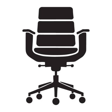 Modern bir ofis sandalyesinin silüet vektör çizimi. Ofis alanları, iç tasarım konseptleri ya da modern mobilyaları tasvir etmek için mükemmel. Çağdaş duygu eklemek için bu resmi kullanın.