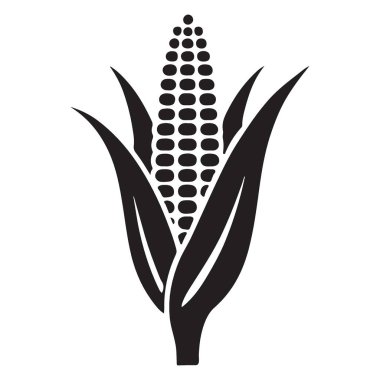 Taze mısır koçanı için taze bir siluet çizimi, yiyecekle ilgili tasarımlar veya tarımsal projeler için ideal. Temiz, basit ve tanınabilir bir vektör ögesi.