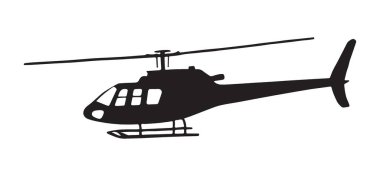 Bir helikopterin siluet vektör çizimi, ulaşım, havacılık ya da acil servis tasarımları için uygundur. Temiz ve detaylı vektör tasarımı.