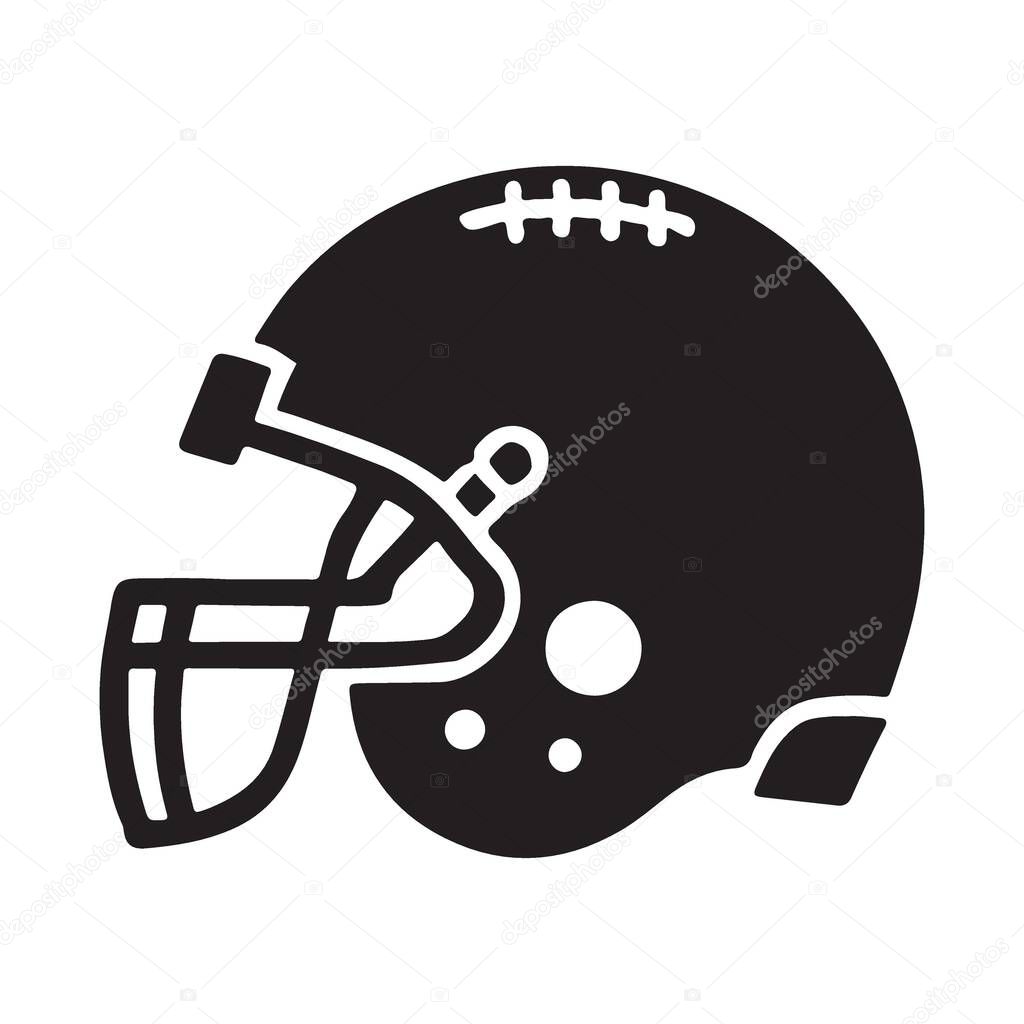 A vector silhouette of an American football helmet, great for sports related designs, logos, or team graphics.