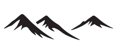 Vektör illüstrasyonunda keskin, geometrik dağ zirveleri. Çarpıcı bir grafik unsuru açık hava maceraları, doğal sertlik ve maceracı tasarım getiriyor..