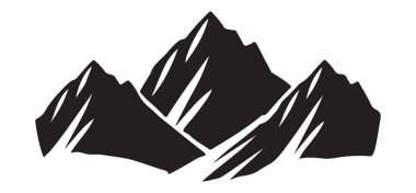 Üç dramatik dağ zirvesi vektör çizimi. Herhangi bir grafik tasarım için yüksek kalite resim hazır ve açık hava ve macera temaları için uygundur.