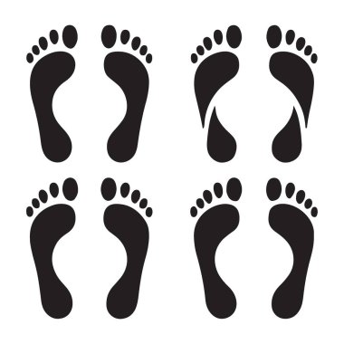 Yalınayak ayak ayak izleri. Posterler, sunumlar veya sağlık ve refahla ilgili projeler için baskılar gibi çeşitli amaçlar için uygundur..