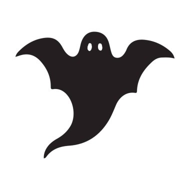 Kolları açık, cadılar bayramı süslemeleri ve el sanatları için mükemmel yüzen bir hayaletin basit ama harika bir silueti. Mükemmel hayalet etkisi..