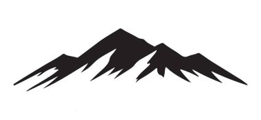 Keskin bir dağ zirvesinin vektör çizimi. Yürüyüş, tırmanış, açık hava aktiviteleri ve macera temaları için harika tasarımlar. Minimalist siluet zirvesi grafik tasarımı.