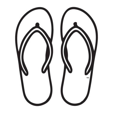 Şık ve rahat parmak arası terlikler, yaz gezileri ve plaj rahatlığı için mükemmel. Vektör illüstrasyonunda basit ama zarif ayakkabı tasarımı sergileniyor.