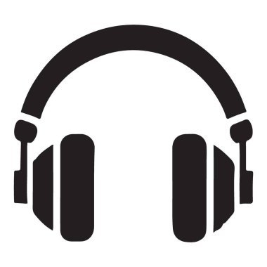Bir stüdyo kulaklığı simgesinin net vektör çizimi. Podcasting tasarımı, müzik prodüksiyon projeleri veya diğer ses mühendisliği projeleri için en iyisi.