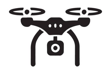 İnsansız hava aracının siluet vektör sanat tasarımı. Hava fotoğrafçılığı, teknoloji veya modern cihazlar için mükemmel bir tasarım. Çarpıcı görüntüler oluşturmak için bu tasarımı kullanın.