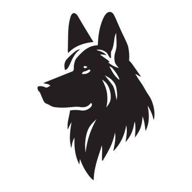 Bu bir Alman çoban köpeğinin temiz ve canlı bir silueti ile profilden gösterilen zarif bir tasviri. Logolar ve grafikler için mükemmel.