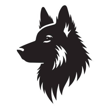 Bir Alman çoban köpeğinin soylu profilini gösteren ayrıntılı vektör çizimi. Hayvan severler, köpek yetiştiricileri ya da güçlü ve sadık bir sembol arayan herkes için mükemmel..
