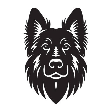 Bu zeki ve çok yönlü türe olan sevginizi göstermek için mükemmel bir Alman çoban köpeği kafasının karmaşık çizimi..