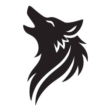 Uluyan bir kurdun kafasını siluette tasvir eden basit ama zarif bir vektör çizimi. Minimalist tasarımlar, logolar ve grafik sanatları için mükemmel..