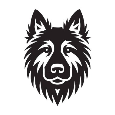 Alman çoban köpeği kafasının ayrıntılı siyah siluet vektör çizimi. Hayvan severler, üreme meraklıları ve güçlü bir köpek imajı gerektiren tasarım projeleri için mükemmel. Bu detaylı illüstrasyon bir Alman çoban köpeğinin özünü yakalar..