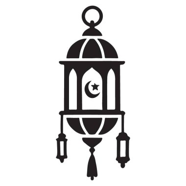 Bu vektör çizimi, Hilal Ay ve yıldızlı güzel tasarlanmış bir fenerle Ramazan 'ın özünü yakalar. Bu grafik tasarımı için bir siluet vektörü.
