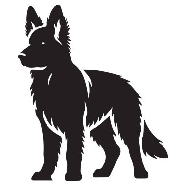 Bu vektör illüstrasyonunda bir Alman çoban köpeğinin ayrıntılı silueti yer almaktadır. Grafik tasarımı, evcil hayvan projeleri ya da köpek ırkı çizimleri için mükemmel. Nesne siluet.