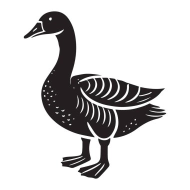 İç dizaynlı bir ördeğin ayrıntılı silueti. Sanatsal projeler, logolar ve eşsiz bir kuş unsuru gerektiren tasarımlar için mükemmel..