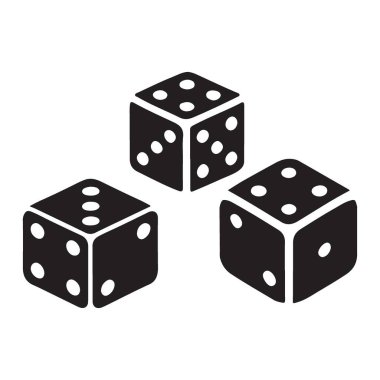 Oyunlar ve Şans için Siyah Zar Vektörü Grafik Çizimi