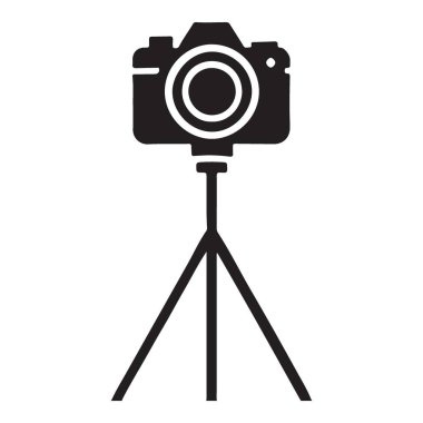 Fotoğraf Yakalama için üç ayaklı basit DSLR Kamera Silueti