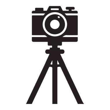 Fotoğraf vitesi vektör tasarımı için üç ayaklı illüstrasyondaki kamera