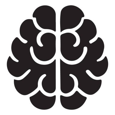 Eğitim veya Tıbbi Kullanım için Beyin Vektörü İllüstrasyonunun Silueti