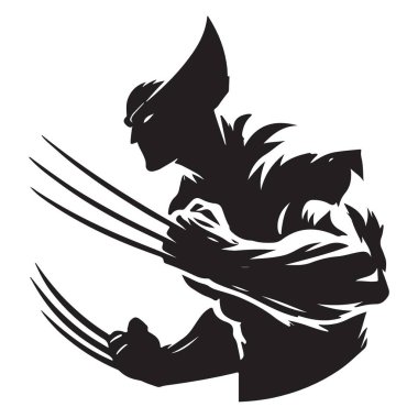 Wolverine illüstrasyon ikonik süper kahraman güçlü mutant süper kahraman illüstrasyonu