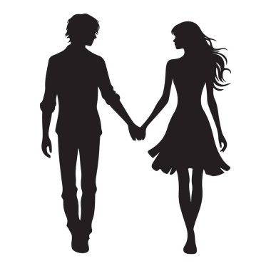 Birarada Yürüyen Çiftin Silueti Aşkı simgeliyor