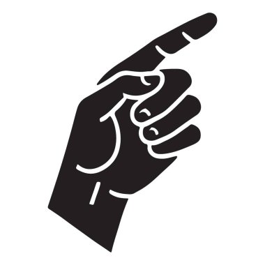 Siluet Gösterici El Vektörü İllüstrasyon Sembol Yönlendirme ve Yönlendirme