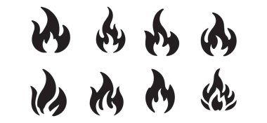 Grafik Tasarımı İçin Basit Ateş Ateşi Silüeti Simgesi Ayarları