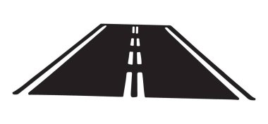 Grafik Tasarımı için Perspektif Yol Silüeti Vektör Sanatı