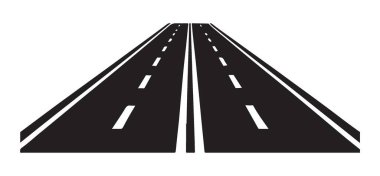 Ulaşım Projeleri için İki Şeritli Otoyol Silüet Vektör ResmiName